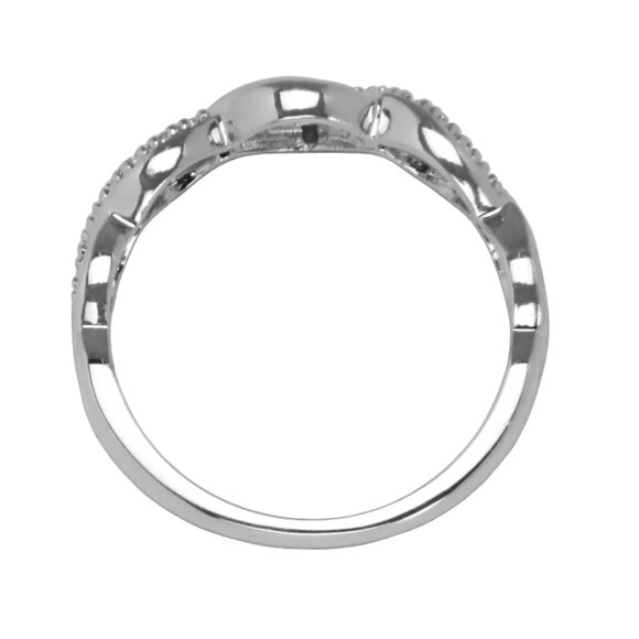 Round-Cut Genuine Diamond Accent .925 Sterling Silver Infinity Ring 9 - Picture 2 of 5